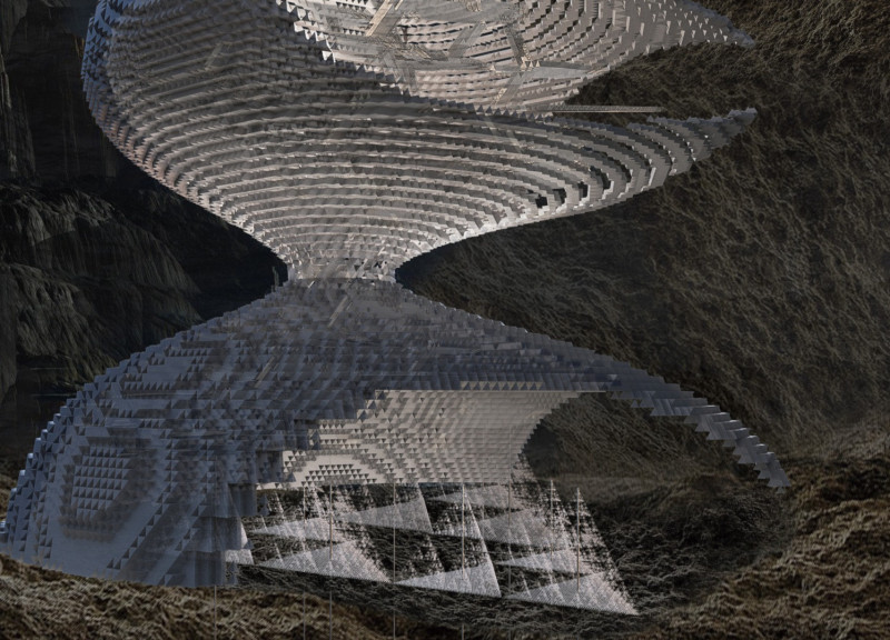 Geopolymer Shelter Featuring Organic Forms and Sustainable Photovoltaics for Geological Resilience
