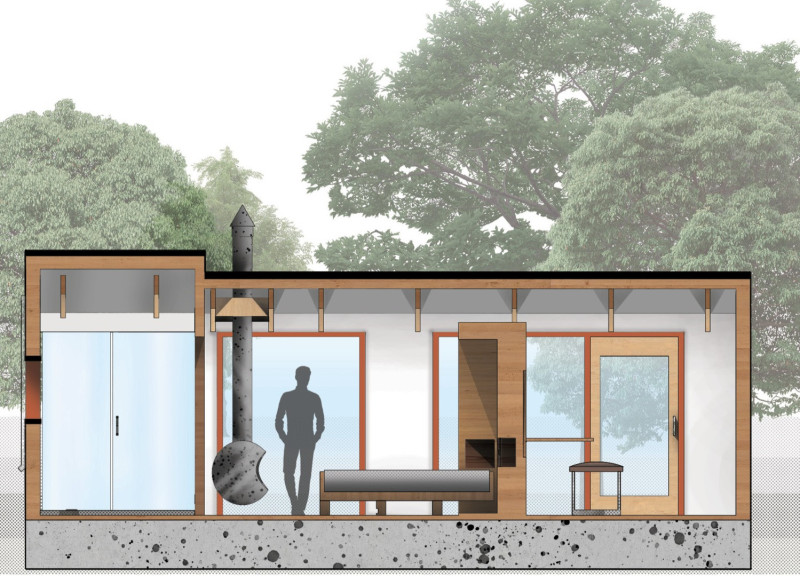 Charred Wooden Shingles and Cross-Laminated Timber Panels in a Multifunctional Forest Residence