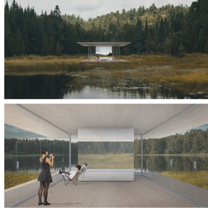 Rotating Polycarbonate Panels and Mirrored Surfaces Define A Flexible Living Space