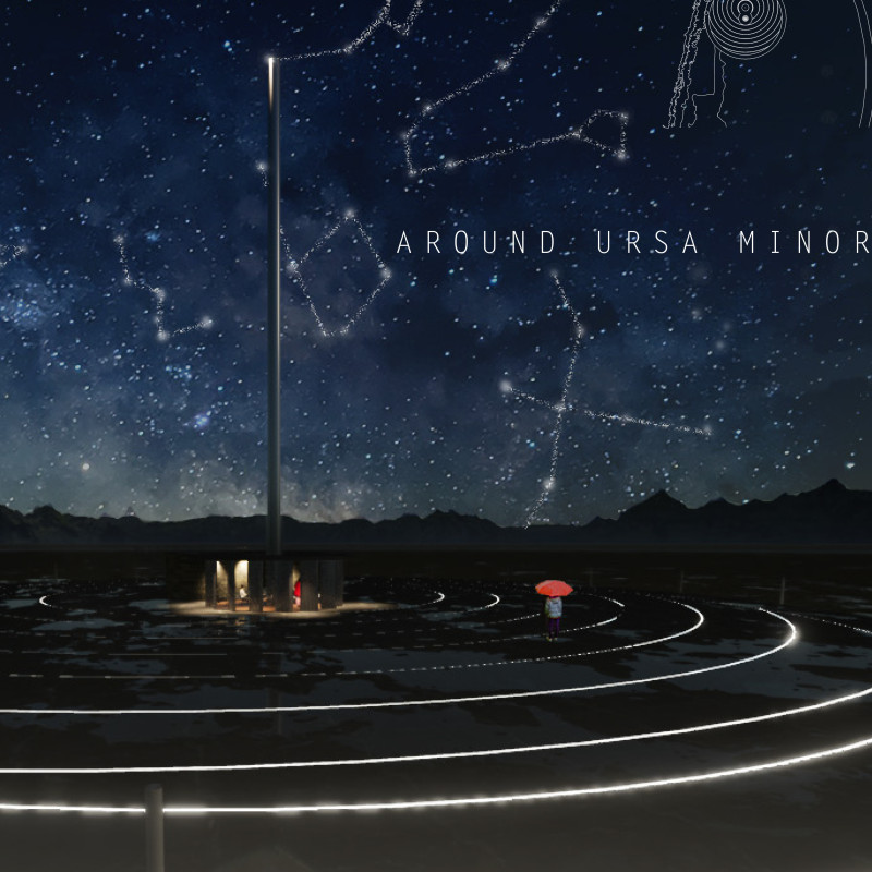 Gnomon Structure Crafted From Local Stone and Steel for Celestial Navigation Experience