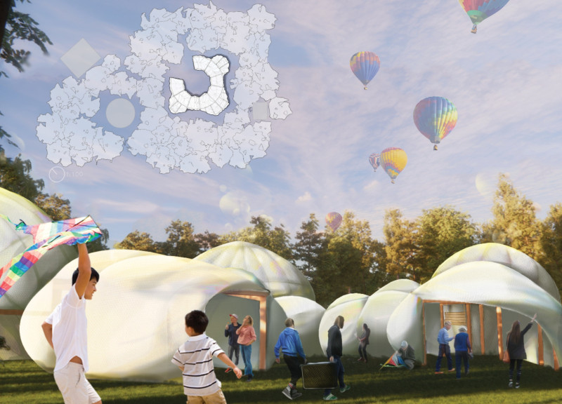 Cross-Laminated Timber Structure Woven with Natural Fabrics for a Community Food Experience
