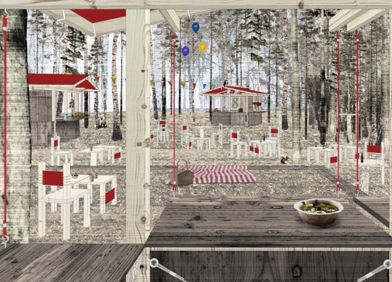 Cross-Laminated Timber Huts Nestled Within a Natural Forest Landscape