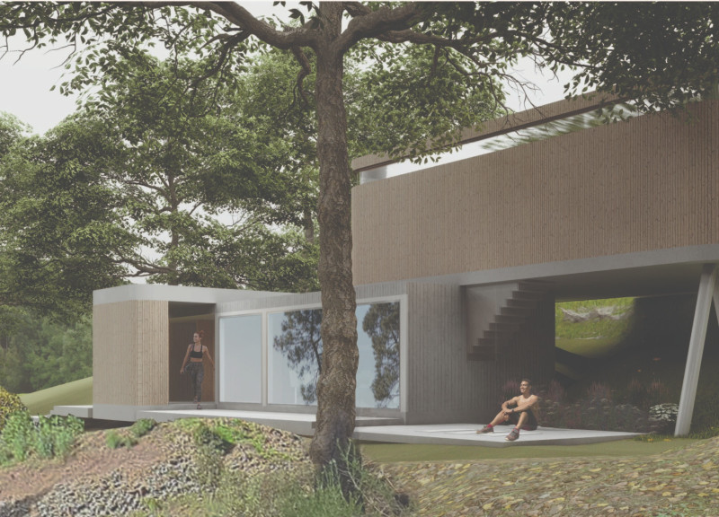 Charred Wooden Shingles Enveloping a Tranquil Space for Mindfulness and Movement