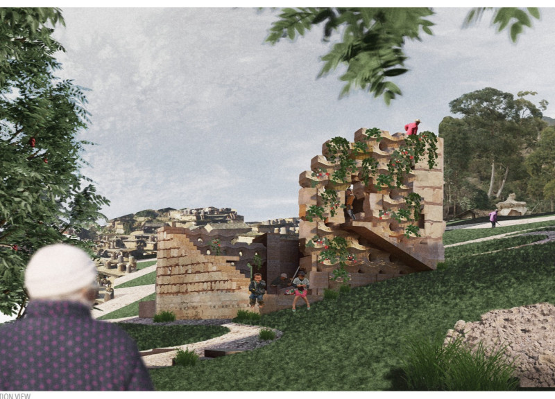 Rammed Earth Terracing Creating a Communal Vertical Garden in Andean Landscape