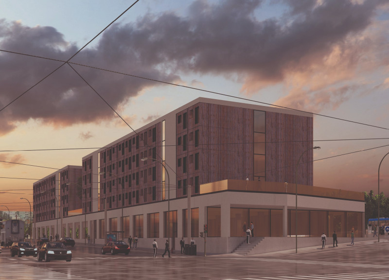 Cross-Laminated Timber Modules Integrating Green Facades in a Transit-Oriented Community Housing Design