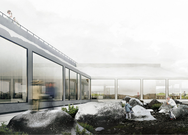 Charred Wood Shingles and Panoramic Glass Define a Community Pavilion in Icelandic Landscapes