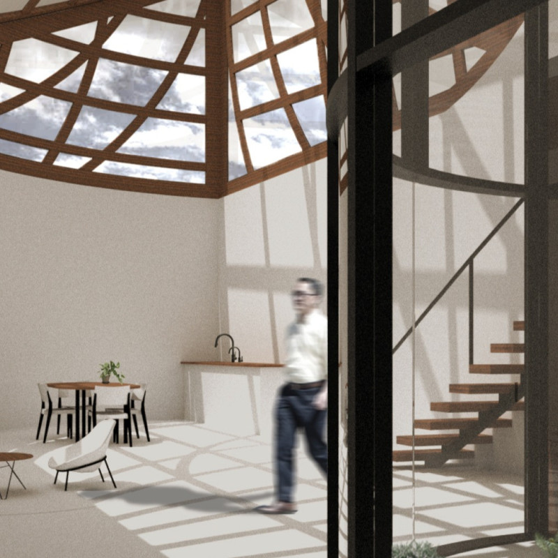 Intersecting Beams and Expansive Glass Create a Sustainable Retreat Embracing Nature