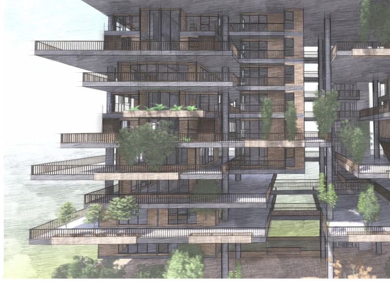 Cross-Laminated Timber and Vertical Gardens in a Community-Focused Space for Mental Health