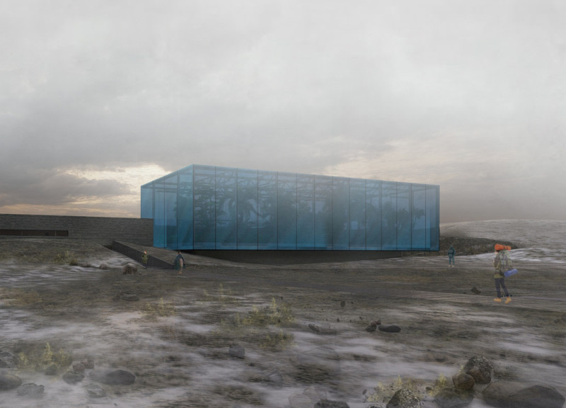 Volcanic Concrete Meets Geothermal Landscapes in a Modern Greenhouse Restaurant  