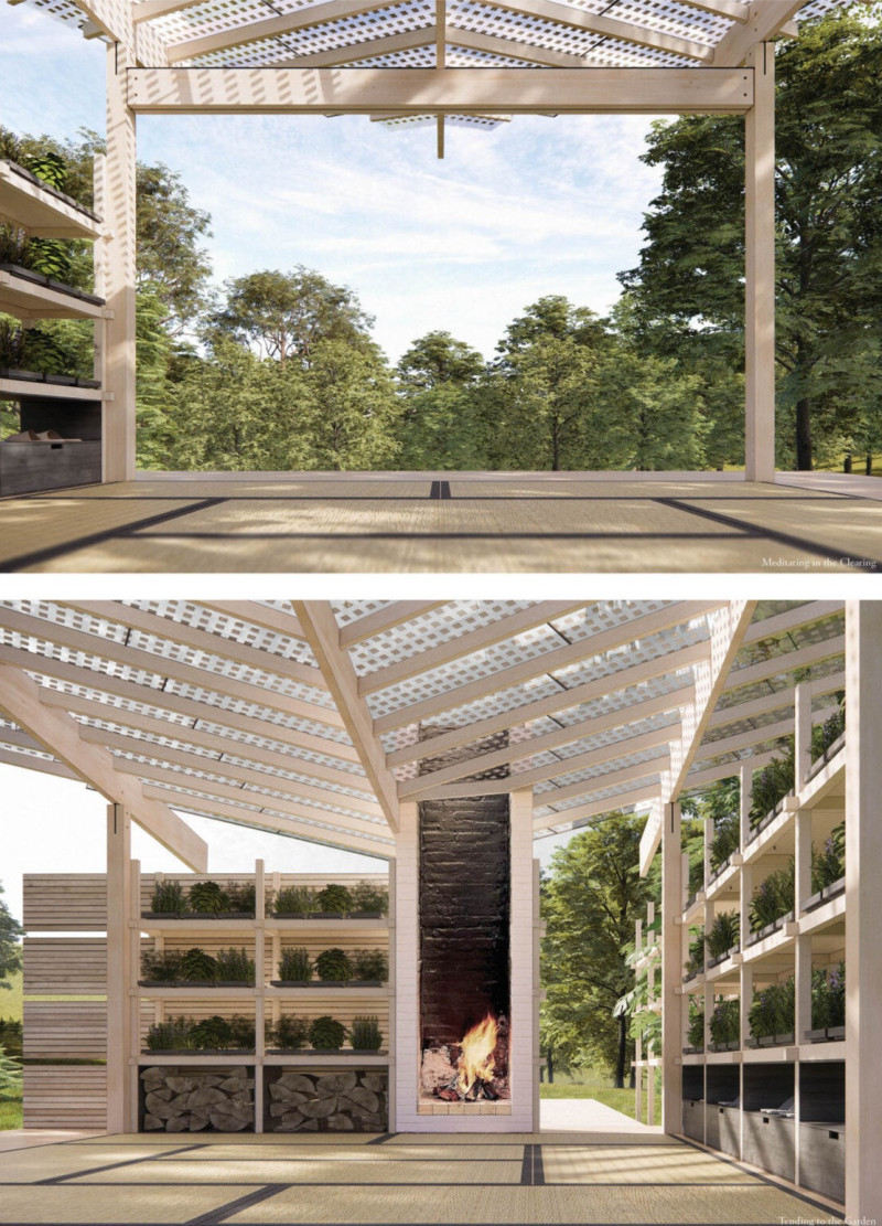 Translucent Roof Design Enhanced by Renewable Materials in a Forest Retreat  