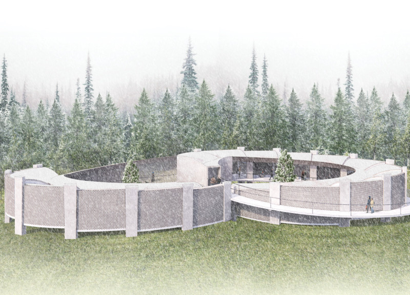 Perforated Concrete and Subtle Reflections in a Tranquil Memorial Space  