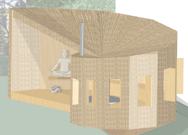 Spiral Structure of Radiata Pine and Mud Embraces Nature for Mindful Retreat
