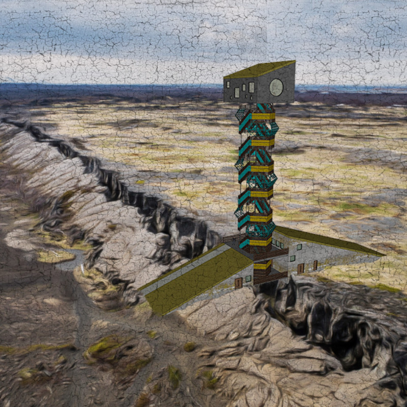 Charred Wooden Shingles Harmonizing with Tectonic Landscapes in a Geothermal Visitor Center