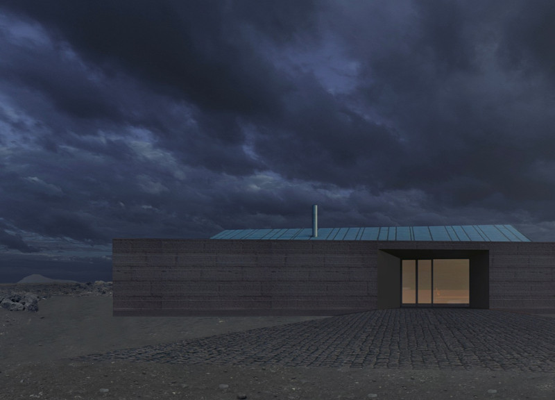 Rammed Earth Construction With Oxidized Copper Roofing Offering Community Gathering Space