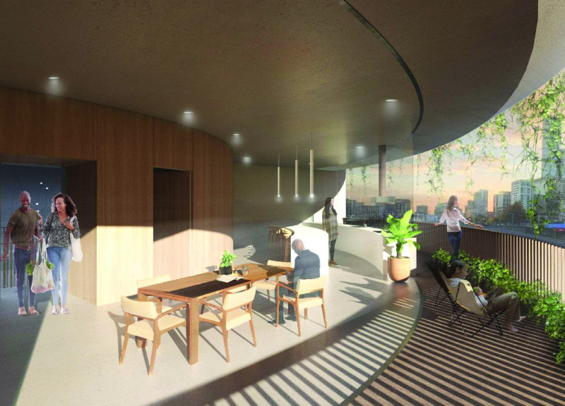 Charred Wooden Shingles and Vertical Gardens in Urban Co-Housing Solution  