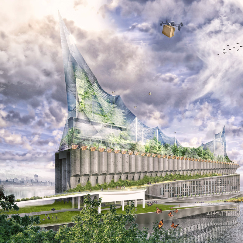 Vertical Gardens and Geothermal Pools Elevate A Revitalized Silo Into A Multifunctional Community Hub  