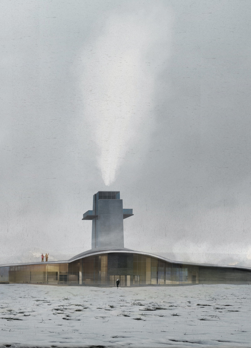 Observation tower utilizing cross-laminated timber panels and charred wood shingles for environmental harmony