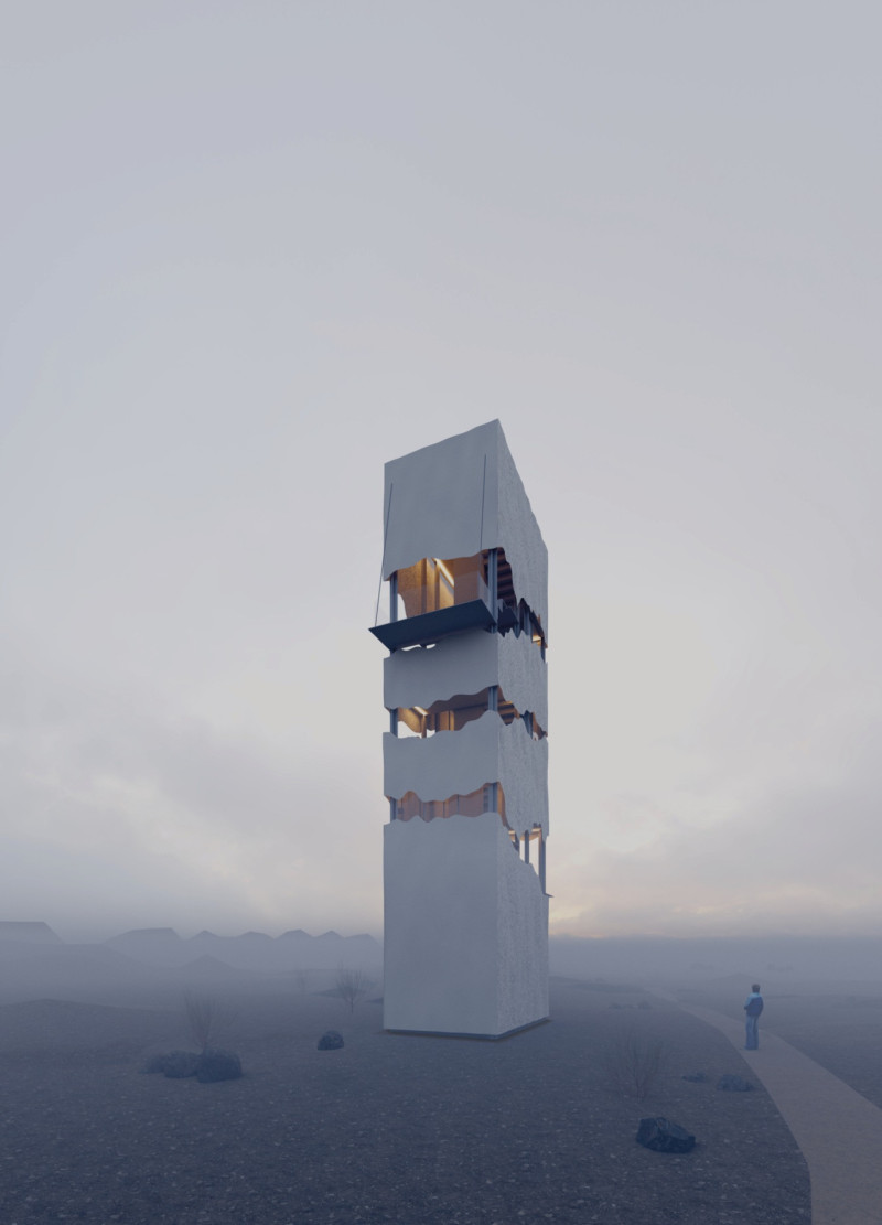 Suspended Façade Crafted From Concrete And Glass With Integrated Renewable Systems For Community Living