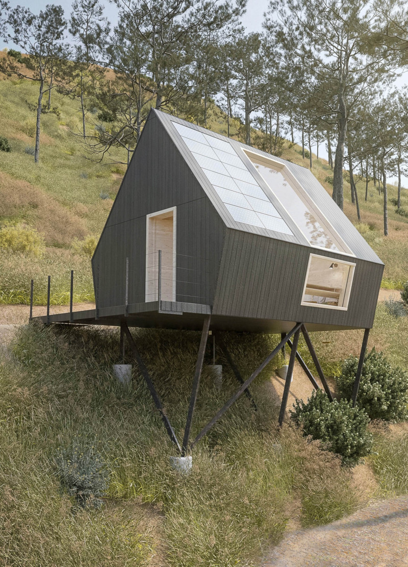Charred Wooden Shingles Enhance The Serenity Of A Cross-Laminated Timber Retreat  