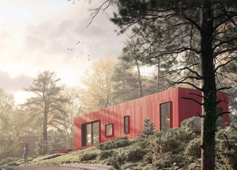 Cross-Laminated Timber Modules Enhanced by Charred Wooden Shingles for Compact Living Solutions