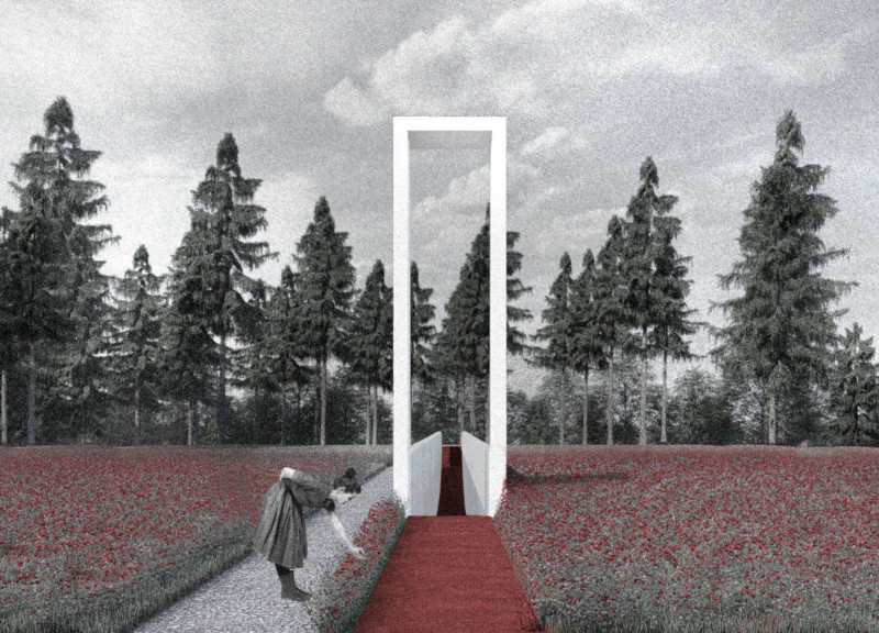 Sustainable Memorial Crafted with Prefabricated Concrete and Natural Floral Elements  