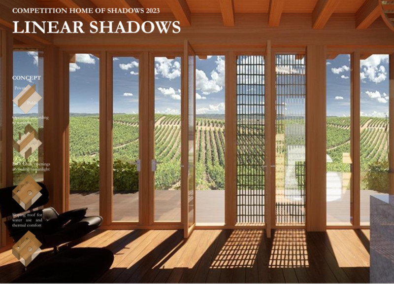 Bamboo Shutters and Rammed Earth Walls Create a Harmonious Living Space in a Vineyard Setting