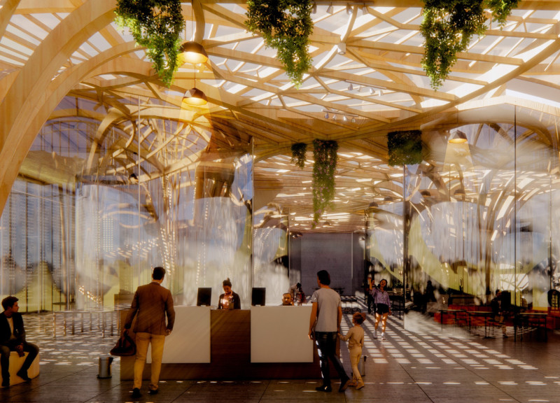 Community Center Featuring Cross-Laminated Timber and Charred Wooden Shingles for Ecological Engagement  