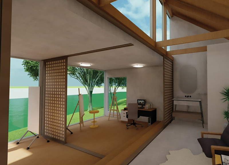 Limestone Foundations and Spruce Structures Shaping Flexible Co-Living Spaces by the Lake