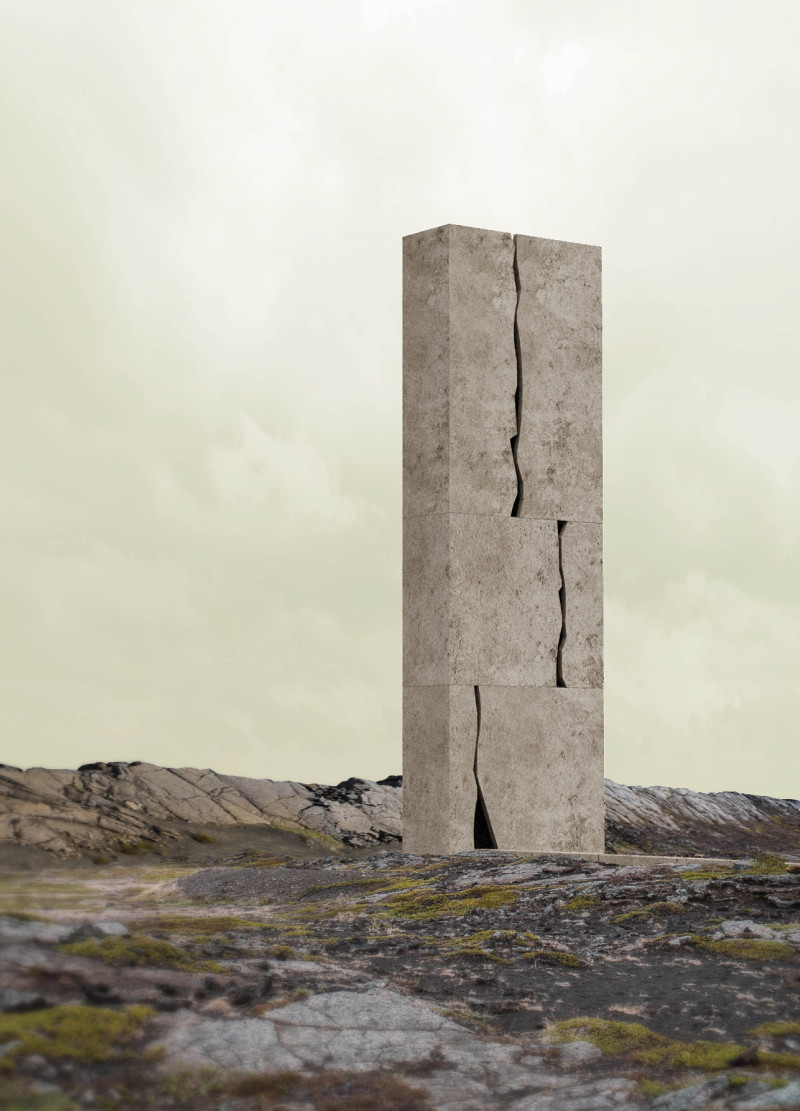 Embracing Fractures in Concrete and Steel Within a Natural Landscape Observation Tower  
