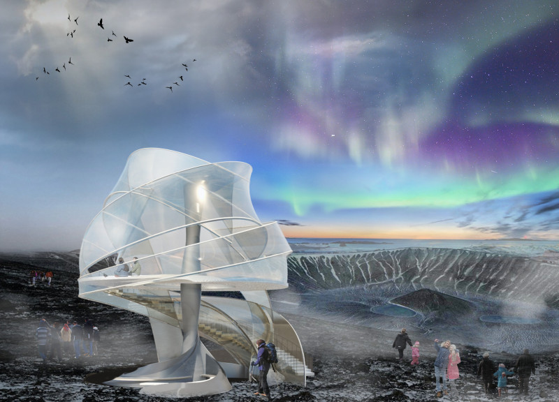Transparent Polycarbonate Shell With Geothermal Heating in a Spiraled Observation Space  