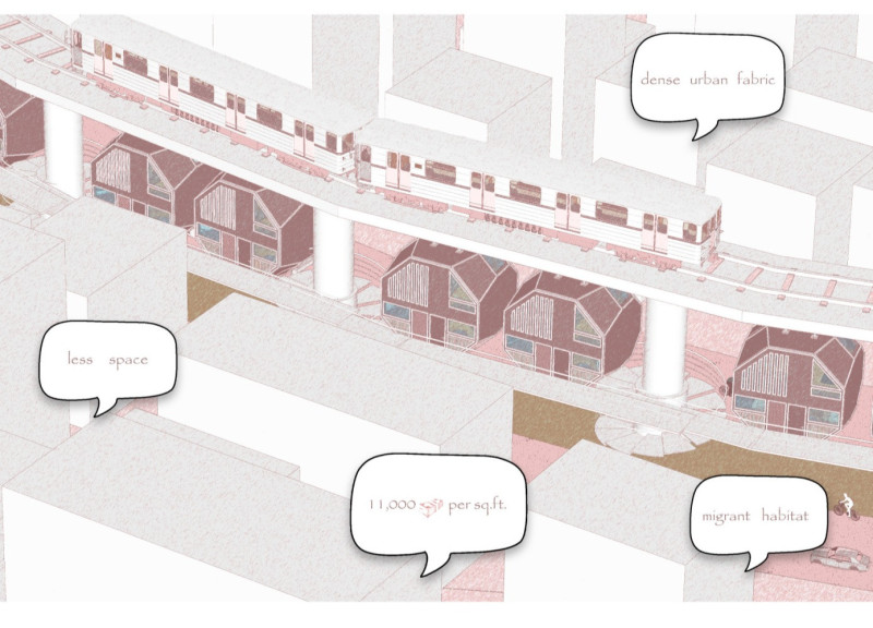 Suspended Steel Framework Uniting Corrugated Facades and Compact Living Spaces in Urban Settings