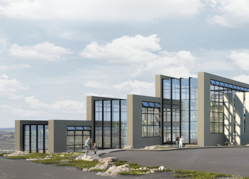 Geothermal Greenhouse Enveloped in Transparent Glass and Local Stone for Sustainable Dining Experience