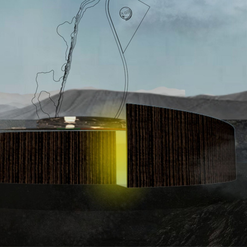 Spiral Glass Dome and Natural Stone Create A Unique Cinematic Experience In Iceland’s Volcanic Landscape