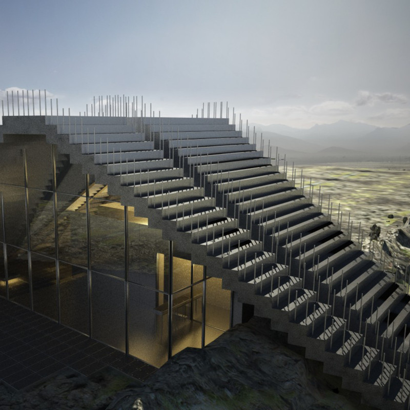 Volcanic Ash and Local Stone Create a Seamless Connection to the Landscape in This Public Facility  