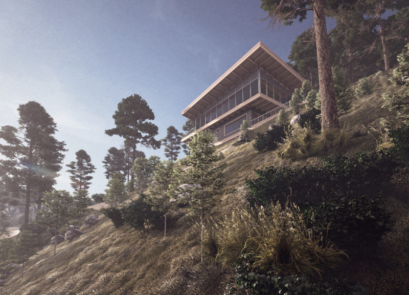 Cliffside Sanctuary Embracing Local Stone and Glass Facades for Wellness Retreat  