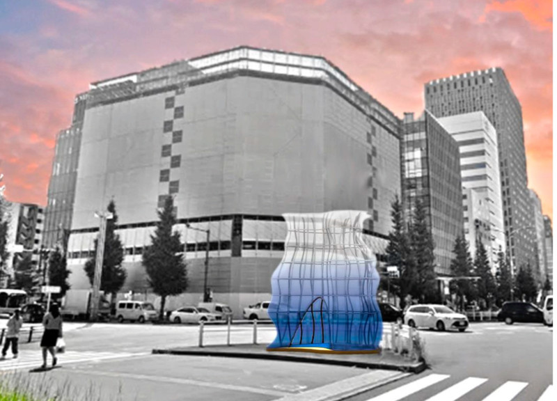 Bamboo Frame Cabin with Gradient Cotton Fabric for Urban Meditation