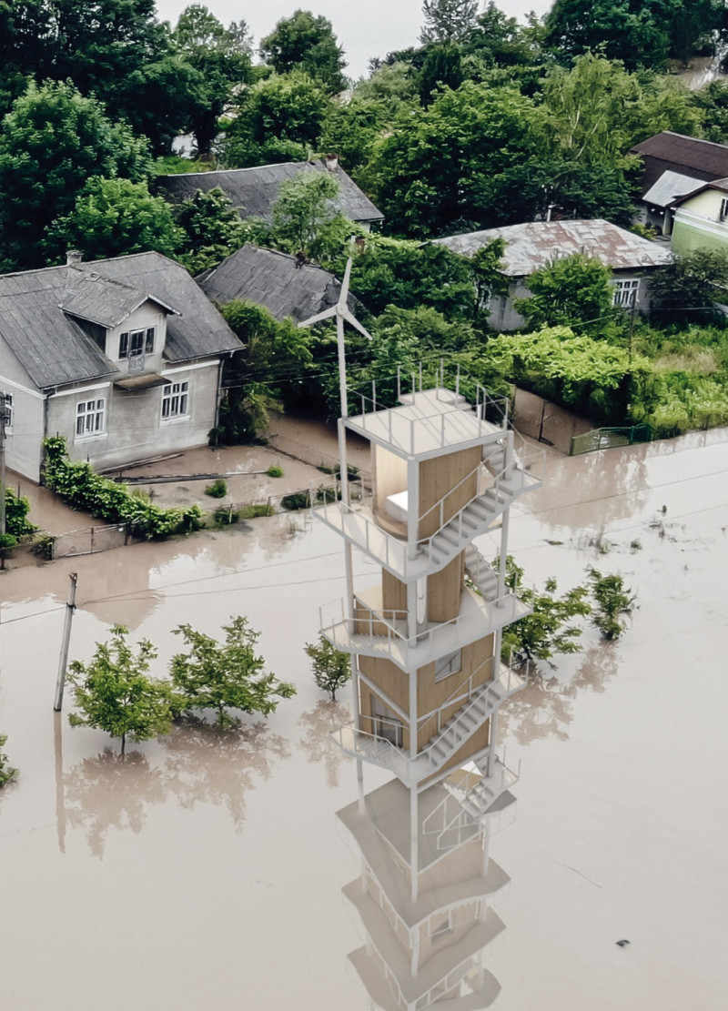 Elevated Steel and Plywood Structure Designed for Resilience Against Flooding