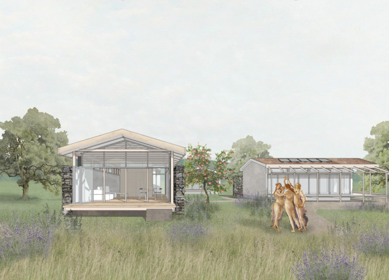 Charred Wood and Local Stone Create Sustainable Retreats in a Serene Landscape