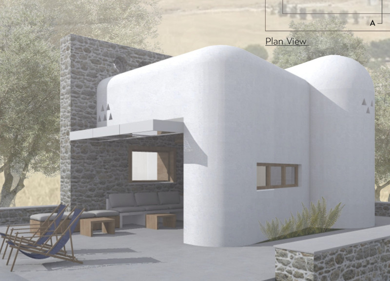 Curved Cob Structure Embracing Natural Stone and Sustainable Design Principles
