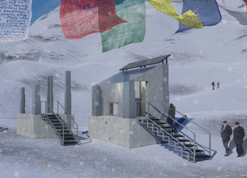 Self-Contained Composting Facility Constructed With Lightweight Aluminum and Durable Concrete at Everest Base Camp