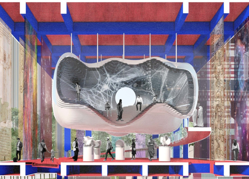 Cloud-Inspired Structure Featuring Laminated Veneer Lumber and Interactive Community Spaces