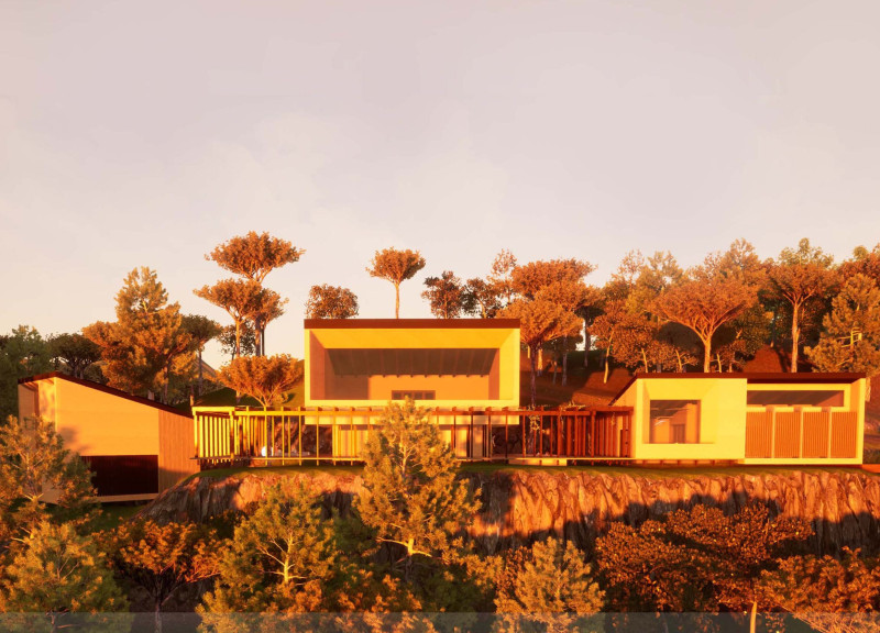 Rammed Earth Retreat Featuring Sustainable Green Roofing and Natural Wood Elements for Mindful Living