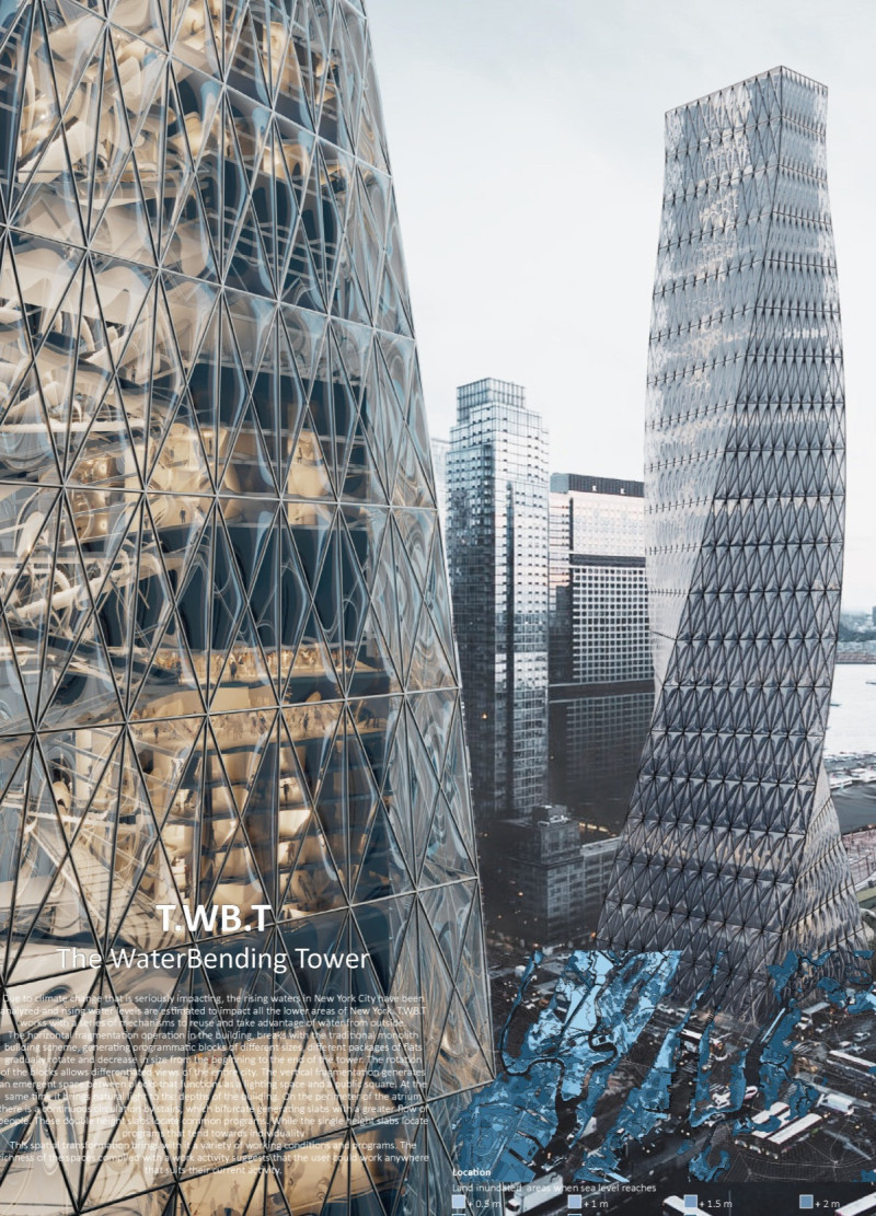 Curved Glass Facade Featuring Advanced Water Management Systems in a Sustainable High-Rise  