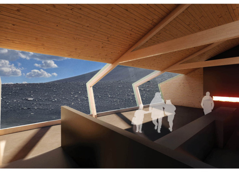 Charred Timber Facade and Geothermal Integration in a Visitor Center Amidst Volcanic Landscapes