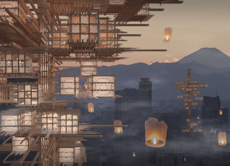 Floating Sanctuary Constructed with Improved Wooden Dougong for Community Resilience