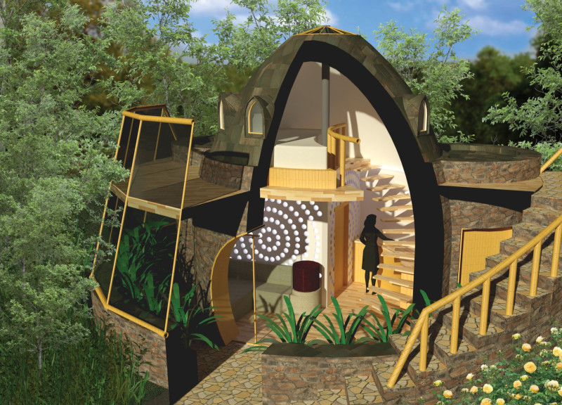 Compost Toilet and Earthclay Walls in a Self-Sufficient Eco Home  