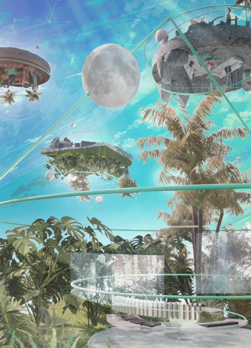 Floating Gardens with Transparent Structures Crafted from Sustainable Wood