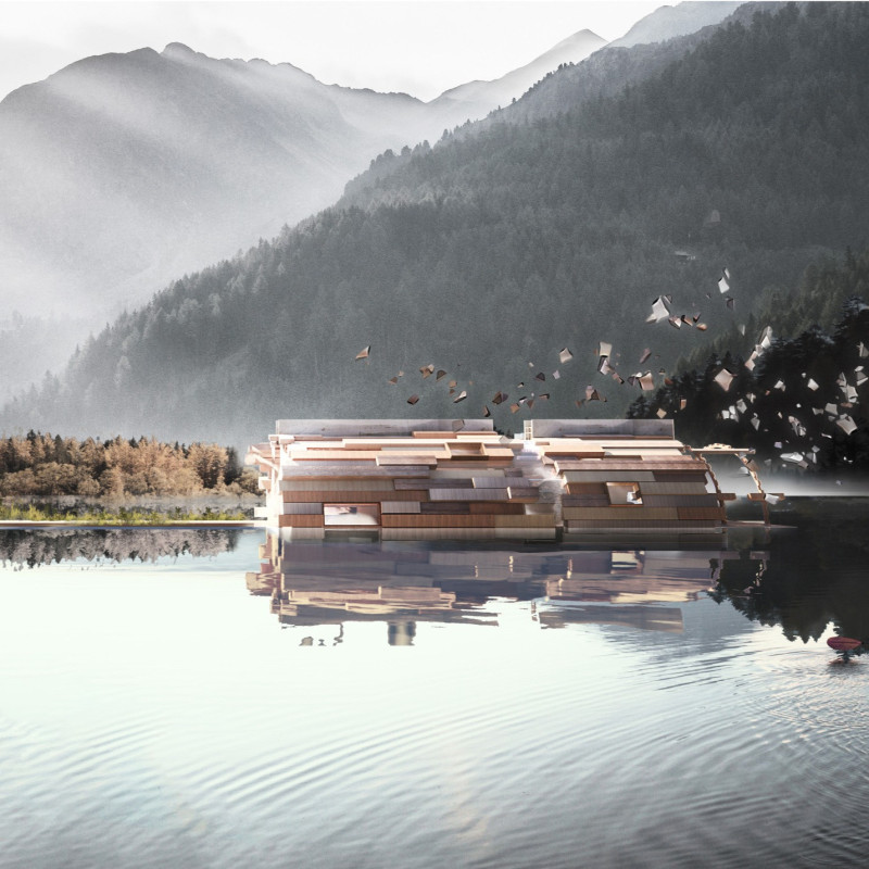 Floating Pavilion Constructed With Modular Timber Panels and Emphasizing Environmental Integration