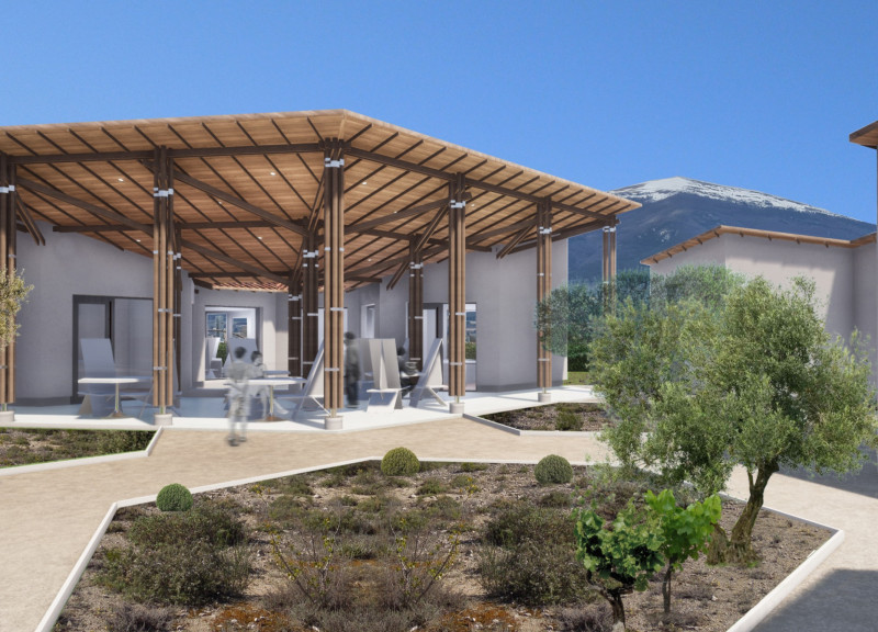 Hexagonal Guesthouses Crafted from Natural Stone and Local Timber Embracing Sustainable Practices  