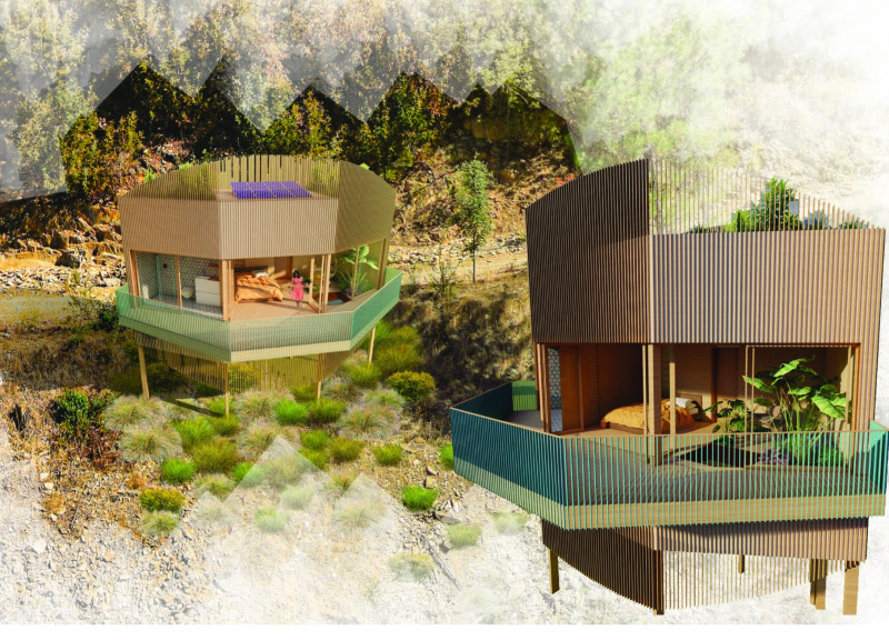 Charred Wooden Shingles And Green Roofs Create Sustainable Lodging In A Serene Landscape  